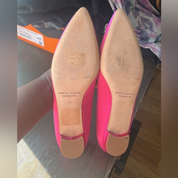 Manolo Blahnik Pink Flats with Embellished Buckle 41 - Picture 6 of 12